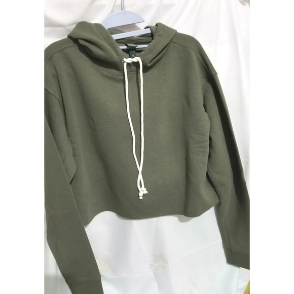 NWT Wild Fable Women's size Small Cropped Hoodie Sweatshirt Olive Green NWT
